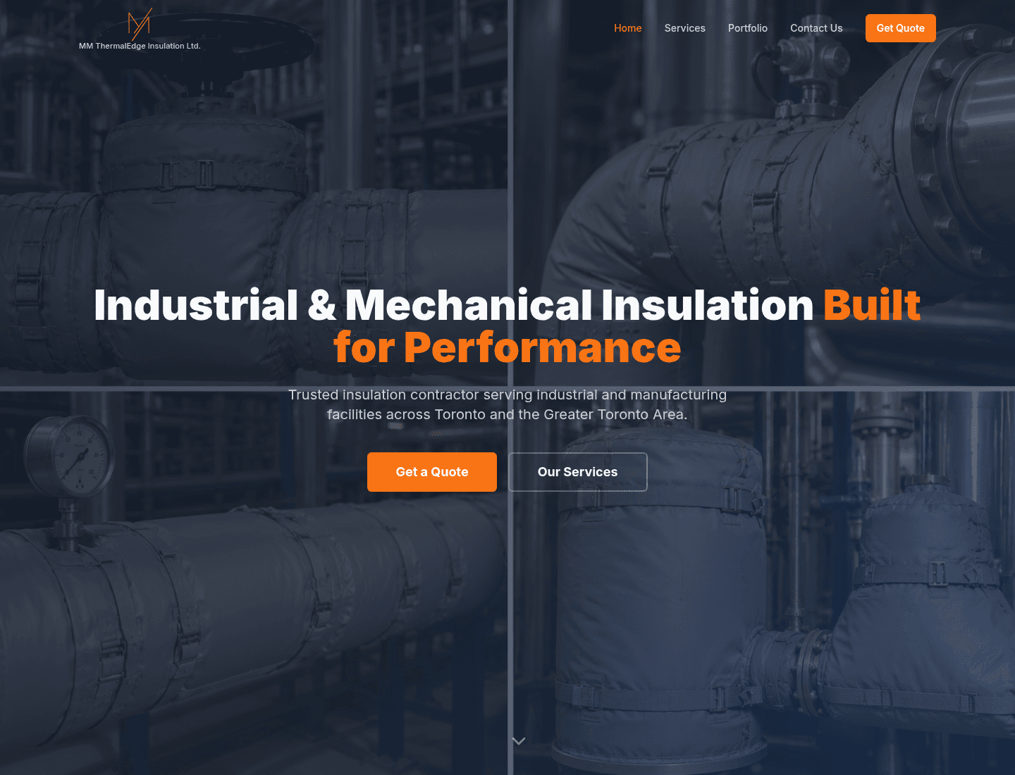 MM Thermal Insulation homepage — industrial and mechanical insulation, Get a Quote and Our Services